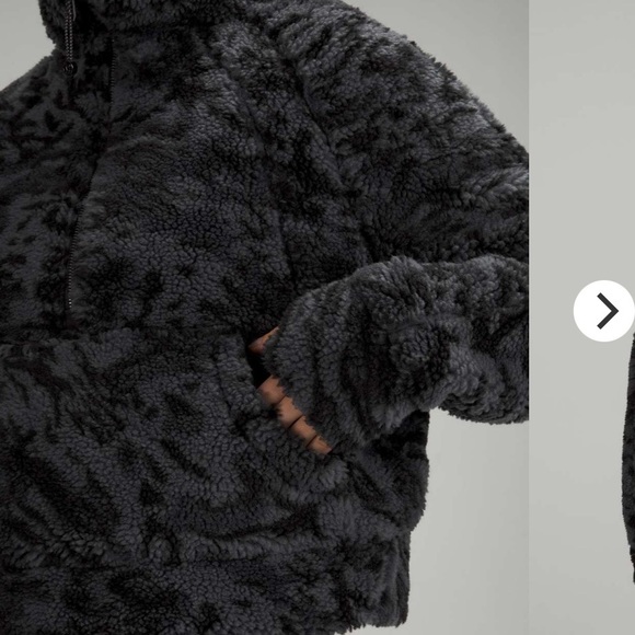 Lululemon Sz XS/S Scuba Oversized Fleece Funnel Neck *Jacquard Camo Carbon Black - Picture 5 of 16